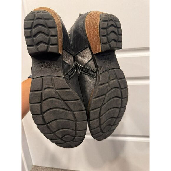 Wanda Panda Black Leather Ankle Heels Size 40 EUC - Picture 6 of 6